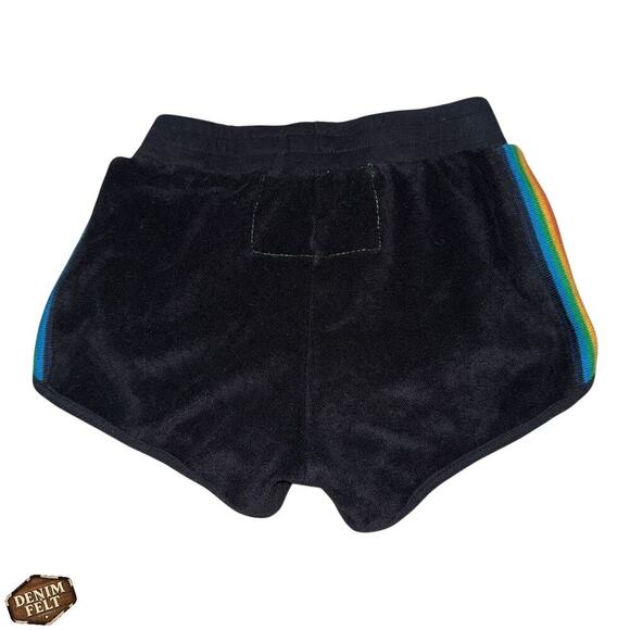Aviator Nation Black Toddler/Youth Rainbow Stripe Velour Longe Shorts Size 6 - Picture 5 of 9
